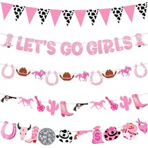 5 Pcs Let&#39;S Go Girls Banner Western Cowgirl Banner Last Rodeo Bachelorette Party - £19.41 GBP