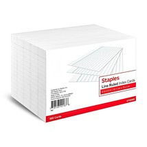 Staples 4&quot; x 6&quot; Line Ruled White Index Cards 500/Pack (50989) 233510 - £18.82 GBP