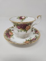 Royal Albert Old Country Roses One (1) Footed Tea Cup &amp; Saucer Set Engla... - $14.50