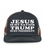 Trump Vance Hat Jesus is my Savior TRUMP is my President Old Glory Adj. Hat - $468.04 MXN