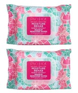 2 Pacifica MOISTURE REHAB Wipes Rose &amp; Coconut Makeup Removing 30 Wipes ... - $27.71