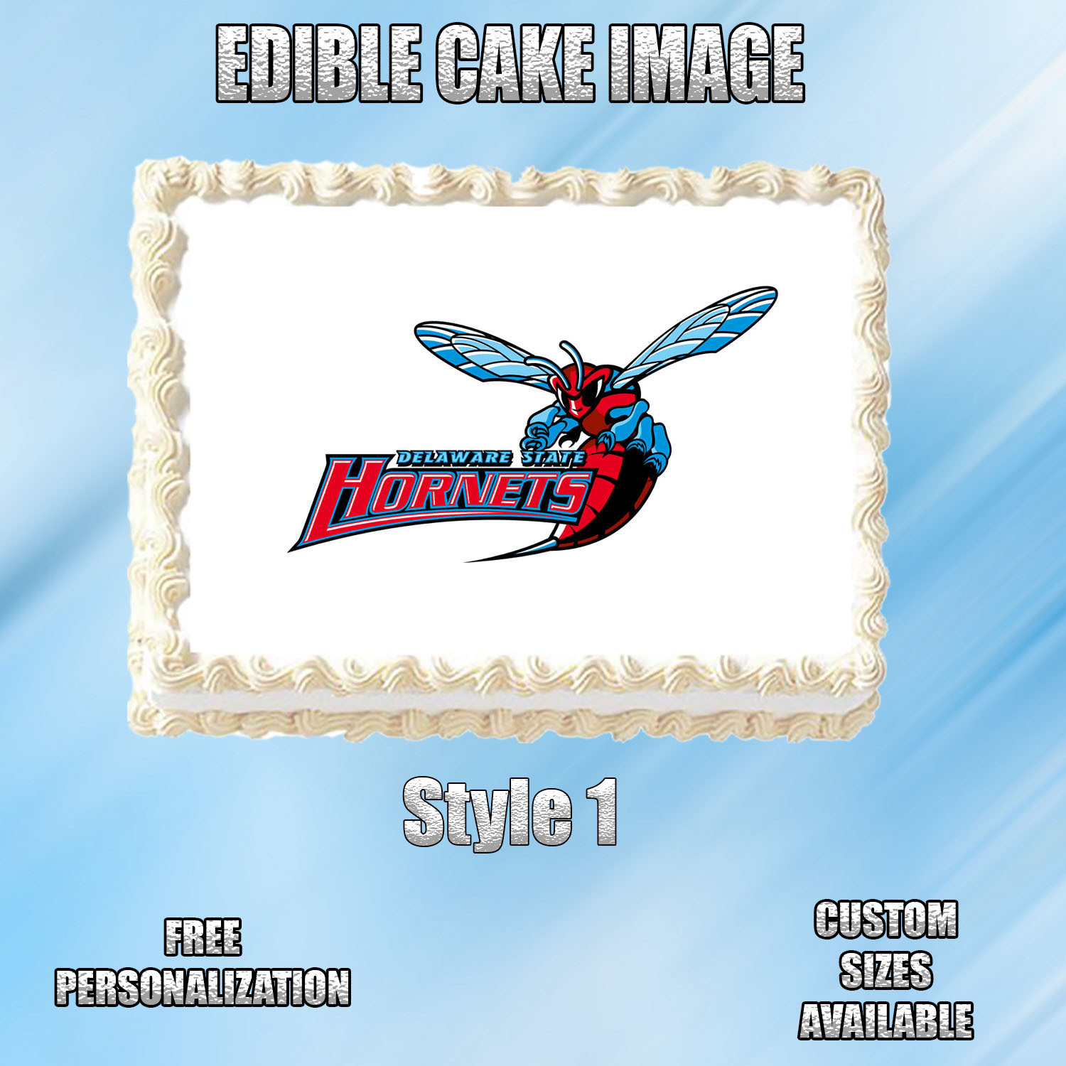 Delaware State Edible Image Topper Cupcake Frosting 1/4 Sheet 8.5 x 11&quot; - $11.75
