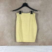 Vintage MAUD DEFOSSEZ Paris Pastel Yellow Tweed Mini Pencil Skirt Size 3... - £44.70 GBP