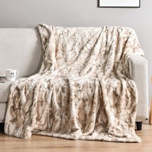 Elegant Cozy Faux Fur Throw Blanket For Couch Bed And Sofa, Soft Throw Blanket, - $44.95