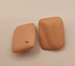 Peach Tone Square Vintage Clip On Earrings - £4.78 GBP