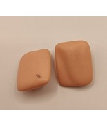 Peach Tone Square Vintage Clip On Earrings - £4.75 GBP