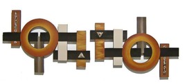 Large 2pc Stylish Brown Geometric &amp; Abstract Art wall Sculpture hangings over 5&#39; - £233.53 GBP