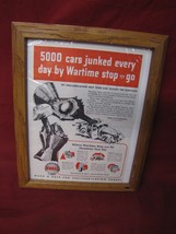 1940s Vintage Framed Shell Oil Print Ad - $24.74