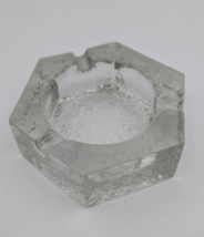 Vintage Ashtray Decorative Ice Look Glass Cigarette Cigar Heavy 1 Lb. 13OZ. - $15.59