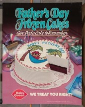 Vintage Milch Queen Promotion Plakat Vater Tag Frozen Cakes 1988 dq2 - £252.99 GBP