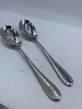 Oneida Souffle Gourmet Collection Stainless Set 2 Serving Spoons 18/10 Vietnam   - £27.24 GBP