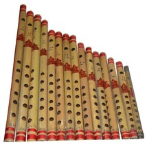 Handmade Wood Bamboo Flute Indian Musical Instrument Beautiful Bansuri Set Of 13 - £32.71 GBP