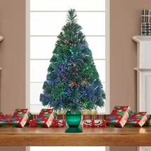 Holiday Time Prelit LED Fiber Optic Spruce Artificial Christmas Tree,32&#39;... - $31.67