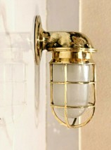 Vintage Wall Mount Solid Swan Bulkhead Sconce Light Fixture Nautical Brass - £67.27 GBP