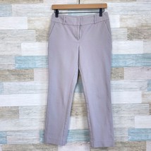 Ann Taylor Cropped Chino Pants Gray Mid Rise Stretch Office Casual Womens 0 - £19.08 GBP