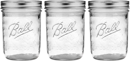 Ball Wide Mouth Pint 16-Ounces Mason Jars with Lids and Bands, (Set of 3) - £15.26 GBP