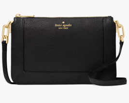 Kate Spade Lena 2 Compartment Crossbody Bag Black Leather Purse KH430 NW... - £76.58 GBP