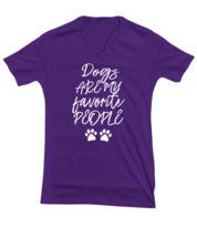 Dogs TShirt Dogs Are My Favorite People Purple-V-Tee  - £17.50 GBP
