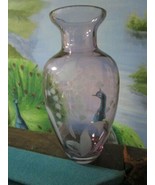 Lenox Pink Purple Crystal Vase Etched Campanula Flowers Romanian Crystal... - $2,276.60 MXN