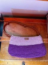Creative Academic Heavy Two Toned Purple Knit Lined Purse w Snap Closure – - £11.93 GBP