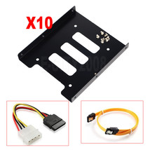 10pcs 2.5&quot; to 3.5&quot; Bay SSD Metal Hard Drive HDD Mounting Bracket Adapter Tray - £52.71 GBP