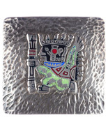 1970&#39;s Sterling enamel Aztec Warrior hand hammered belt buckle - $292.05