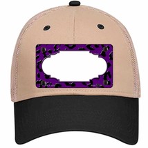 Purple Black Cheetah Scallop Novelty Khaki Mesh License Plate Hat - £23.24 GBP