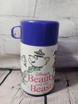 Vintage Beauty and the Beast Plastic Thermos 80s Purple Cup Disney NO LU... - £7.74 GBP