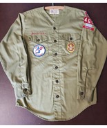 Vintage Boy Scouts Official Uniform Button Up Shirt Long sleeves W/ Patches - $1,088.39 MXN