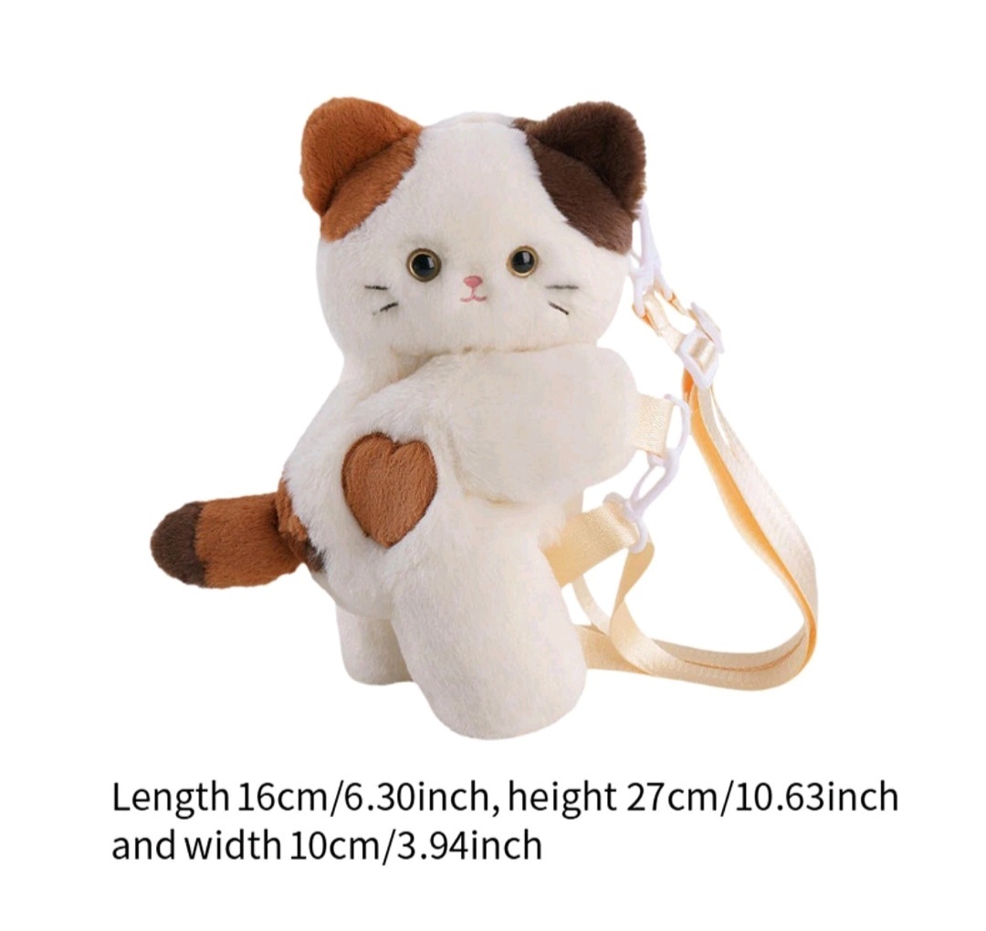 Plush Crossbody Bag Novelty Soft with Adjustable Strap for Commuting Dating - $10.00