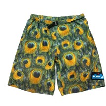 Kavu Shorts Mens Medium Polyester Colorful Peacock Print Belted USA Swim... - $59.00