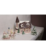 Studio 5 Four Piece Glazed Church Scene LIGHT WORKS Carolers SLEIGH Tree... - £15.81 GBP