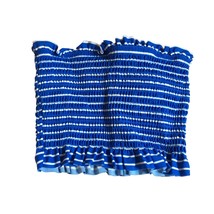 Xhilaration Bikini Tube Top Textured Shelf Bra Removable Cups Striped Blue S - £3.92 GBP