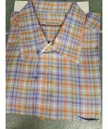 NWOT Barry Bricken Button Up Shirt Medium Multicolor Plaid Long Sleeve - $10.99