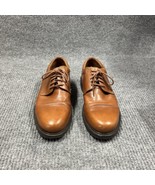 Johnston &amp; Murphy Dress Shoes Men 9.5 Brown Leather Cap Toe Oxford Casua... - $30.97