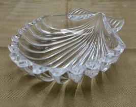 Vintage Marquis By Waterford Crystal 6.5&quot; Clam Shell Candy / Trinket Dish Signed - £22.07 GBP