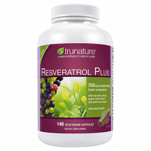 trunature Resveratrol Plus, 140 Vegetarian Capsules - £22.18 GBP