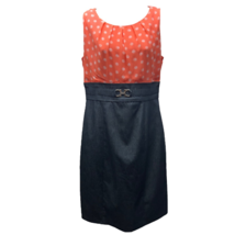 Ab Studio Womens Sheath Dress Multicolor Polka Dot Stretch Knee Length Preppy 6 - £18.00 GBP