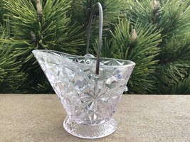 Victorian Toothpick Daisy &amp; Button Clear Skuttle Coal Bucket Adams &amp; Co 1890s - £27.75 GBP