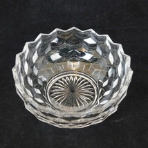 Fostoria American Clear Glass 7 in Wide Round Serving Bowl Cube Motif Candy Dish - £15.28 GBP