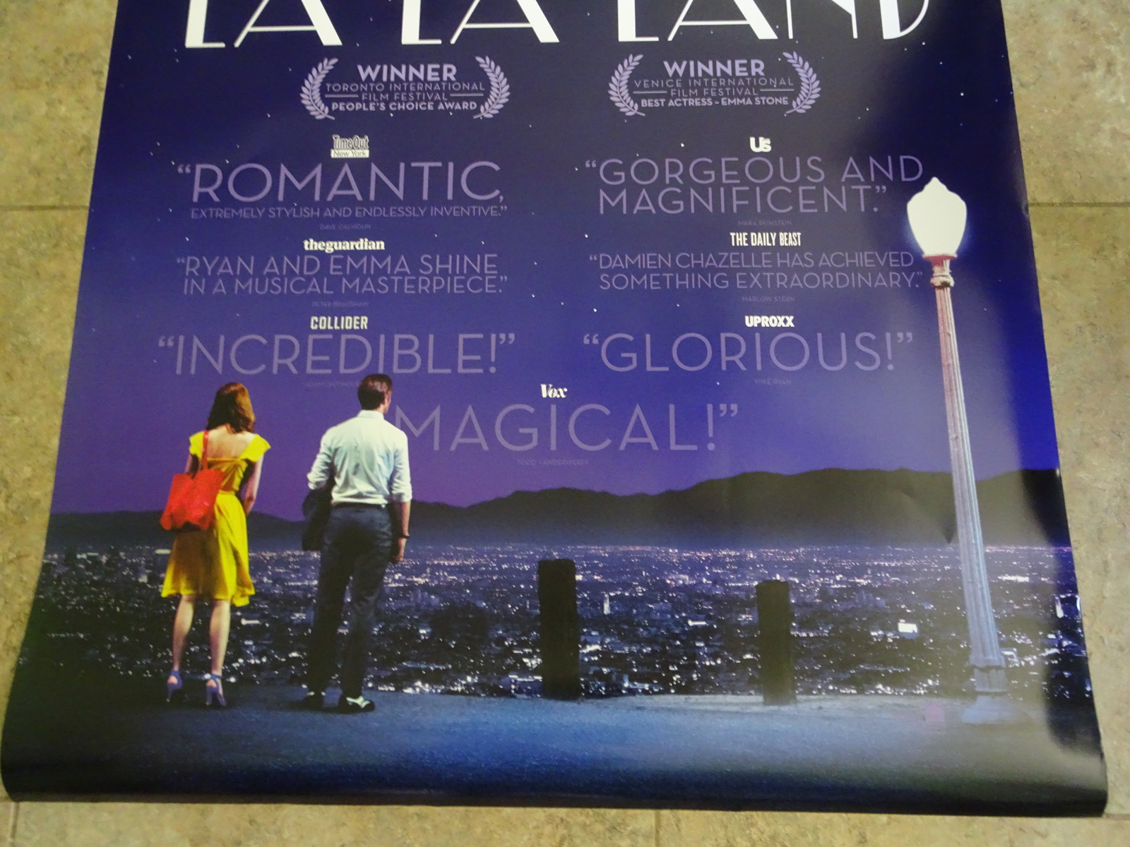 La La Land Movie Poster with Ryan Gosling and Emma