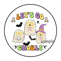 30 Halloween Envelope Seals Labels Stickers 1.5&quot; Round Let&#39;s Go Ghouls - £6.00 GBP