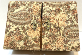 Vintage Renner Davis Handcrafted Reusuable Box Fabric Covered Floral 10x7x4&quot; - £20.76 GBP