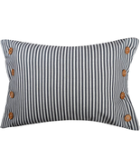 KINGROSE Buttons Decorative Throw Pillow Cover Stripes Pillow Case Farmh... - £19.12 GBP