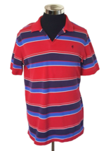 Austin Reed Polo Shirt Men&#39;s Size Large Multicolor Stripes on Red Short Sleeves - £9.27 GBP