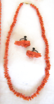 Vintage Single Strand CUT-BRANCH Natural Deep Coral Necklace Only - 17” Long - £54.13 GBP