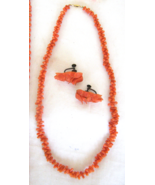 VINTAGE SINGLE STRAND CUT-BRANCH NATURAL DEEP CORAL NECKLACE ONLY - 17” ... - $1,290.79 MXN