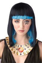 Black Blue Egyptian Sapphire Wig Queen Nile Cleopatra Princess Egypt Pharaoh Tut - £10.92 GBP
