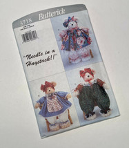 Butterick 3718 Needle in a Haystack 18&quot; Pammy Bears Stuffed Dolls 1994 Uncut Vtg - £5.47 GBP