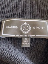 Vtg St. John Sport Marie Gray Women&#39;s Black Zip Up Crop Jacket Sz Small Black - £44.07 GBP